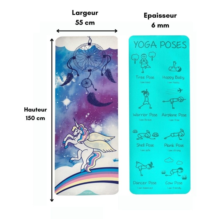 Tapis de yoga - Enfant - Licorne