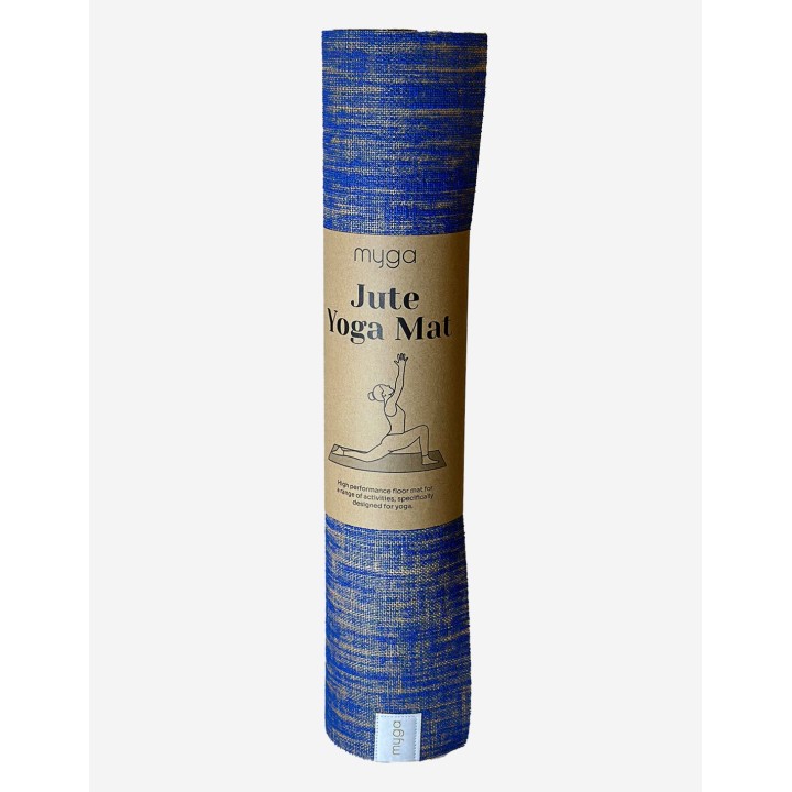 Tapis de yoga - en jute - Bleu