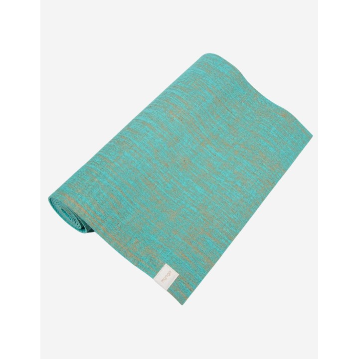 Tapis de yoga - en jute - Bleu turquoise
