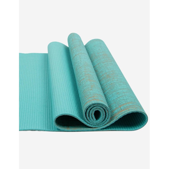 Tapis de yoga - en jute - Bleu turquoise