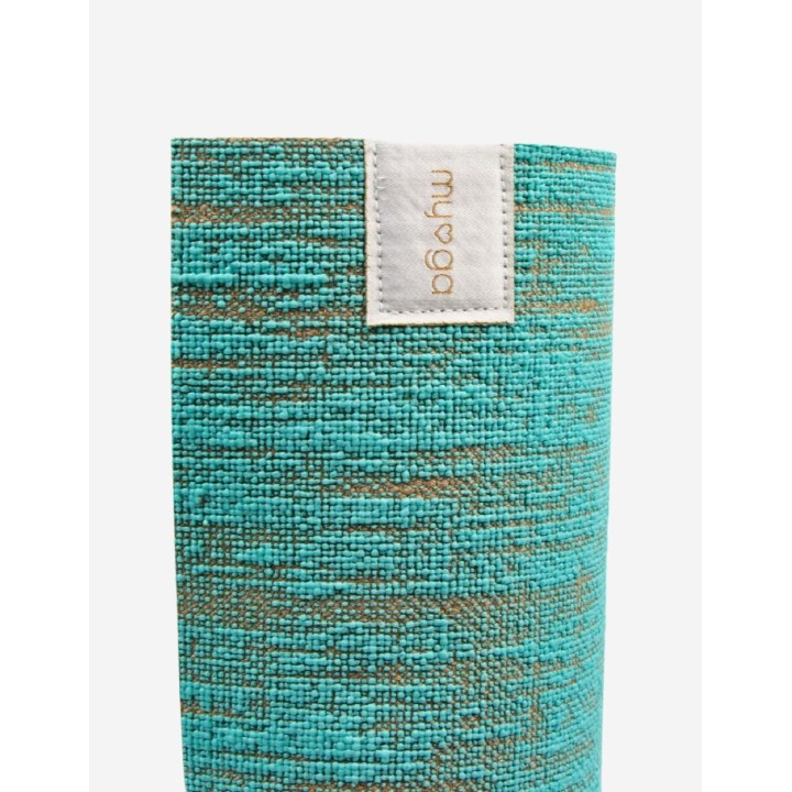 Tapis de yoga - en jute - Bleu turquoise