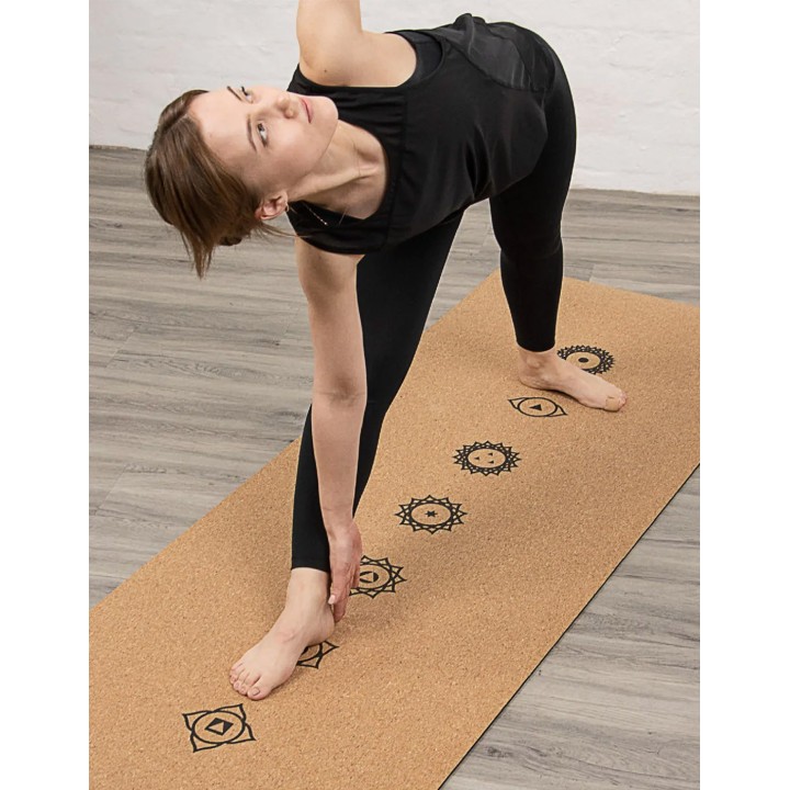 Tapis de yoga en liège XL- Chakra