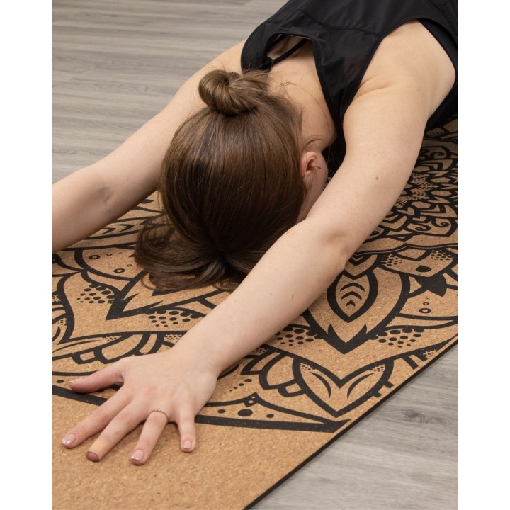 Tapis de yoga en liège XL- Mandala