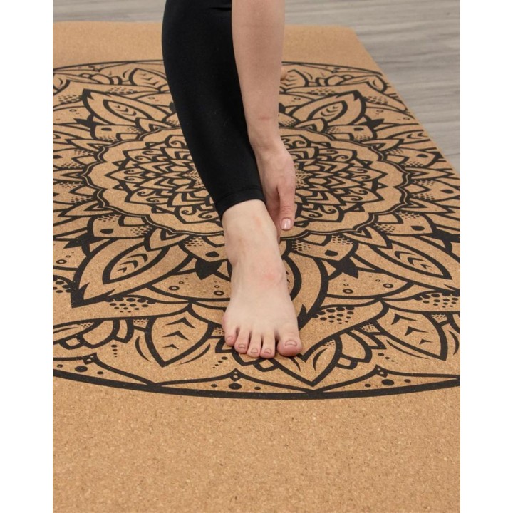 Tapis de yoga en liège XL- Mandala