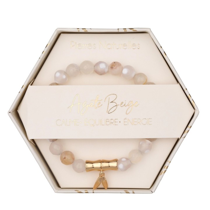 Bracelet pierres naturelles - Quartz Rose  Améthyste ou Agate