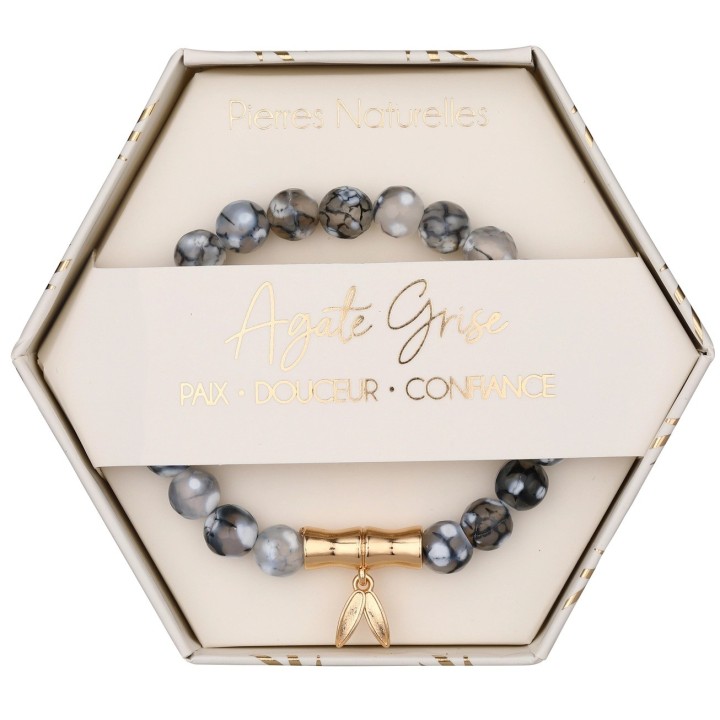 Bracelet pierres naturelles - Quartz Rose  Améthyste ou Agate