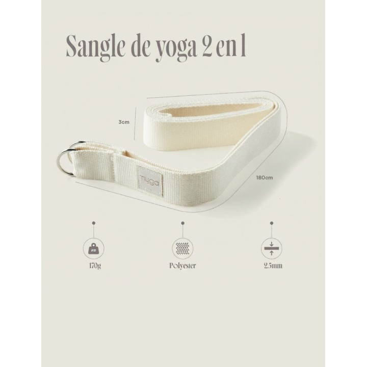 Sangle de yoga en coton - Pour le yoga - Noir