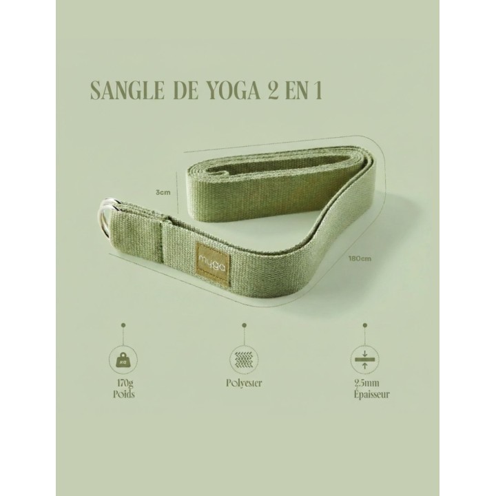 Sangle de yoga en coton - Pour le yoga - Noir