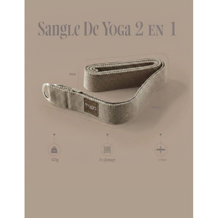 Sangle de yoga en coton - Pour le yoga - Noir