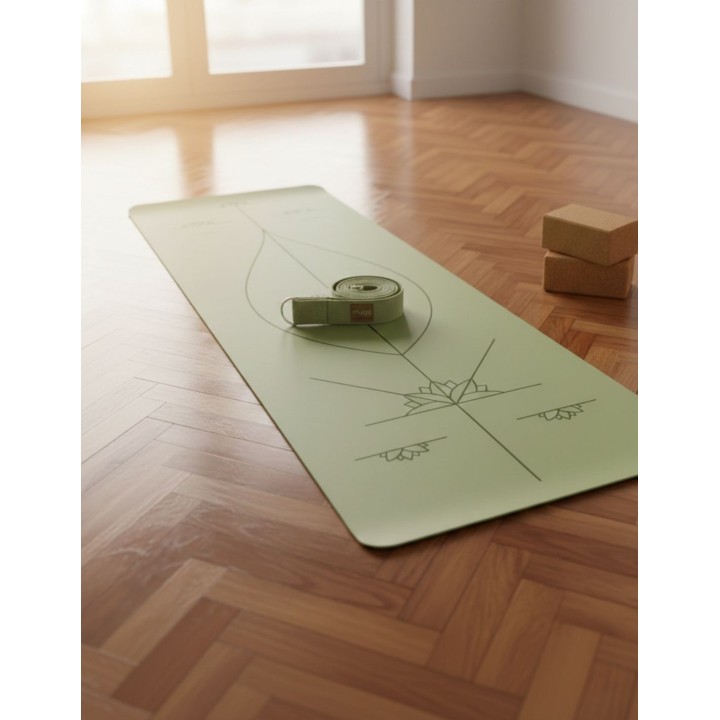 Tapis de yoga - extra large - en caoutchouc naturel - vert