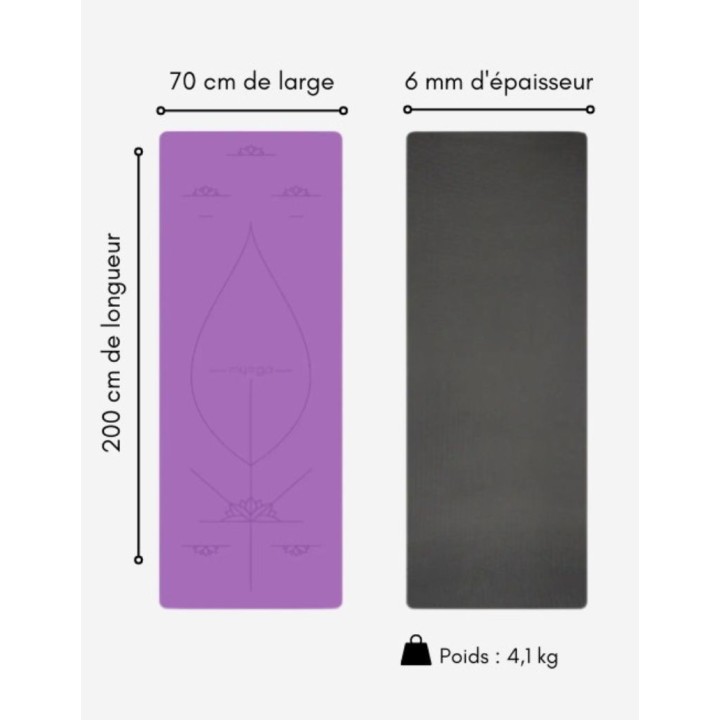 Tapis de yoga - extra large - en caoutchouc naturel - vert