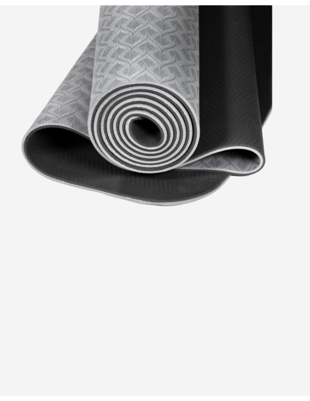 Tapis Yoga TPE épais - gris/gris foncé