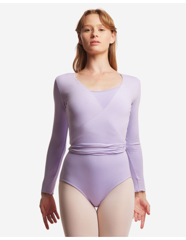 Haut cache-coeur - violet - pour le yoga - Made in France
