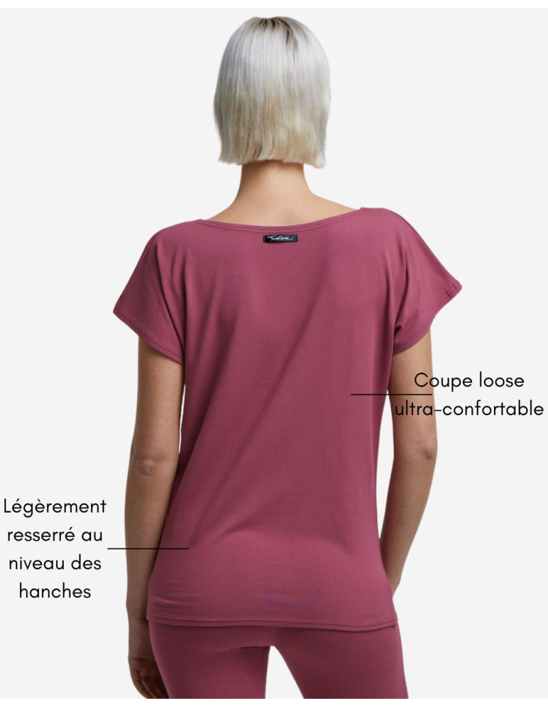 T-shirt de yoga - rose - viscose - Made In France