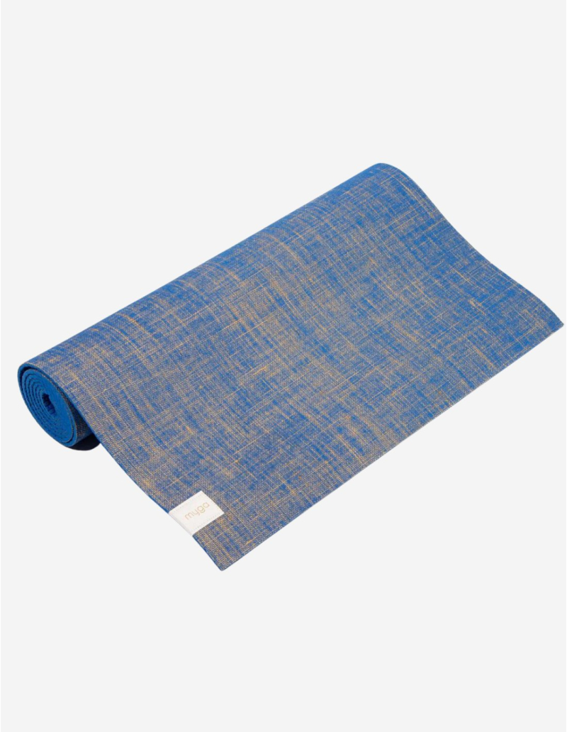 Tapis de yoga - en jute - Bleu