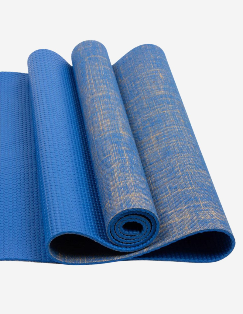 Tapis de yoga - en jute - Bleu