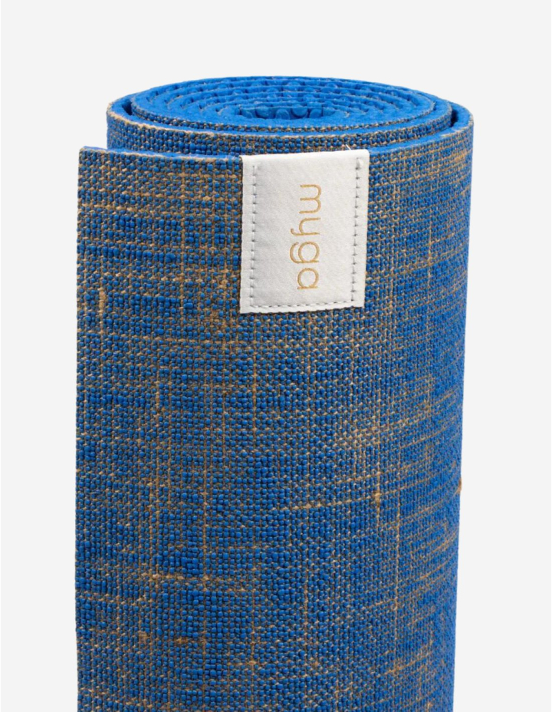 Tapis de yoga - en jute - Bleu