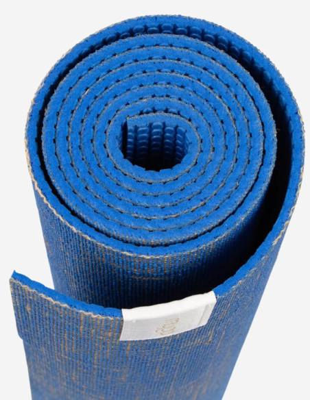 Tapis de yoga - en jute - Bleu