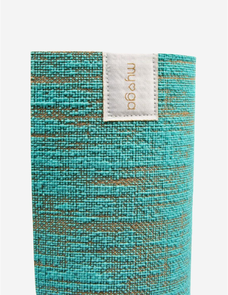 Tapis de yoga - en jute - Bleu turquoise