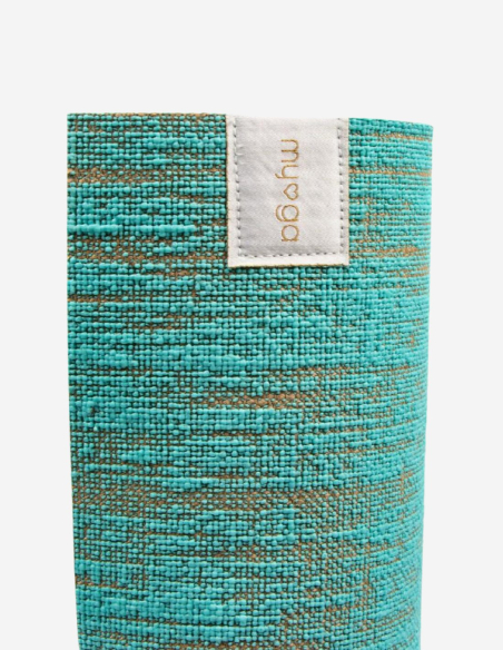 Tapis de yoga - en jute - Bleu turquoise