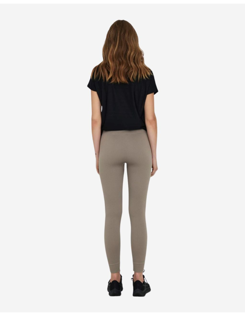 Legging uni côtelé - Beige - Only