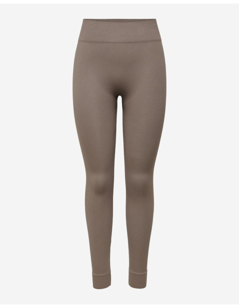 Legging uni côtelé - Beige - Only