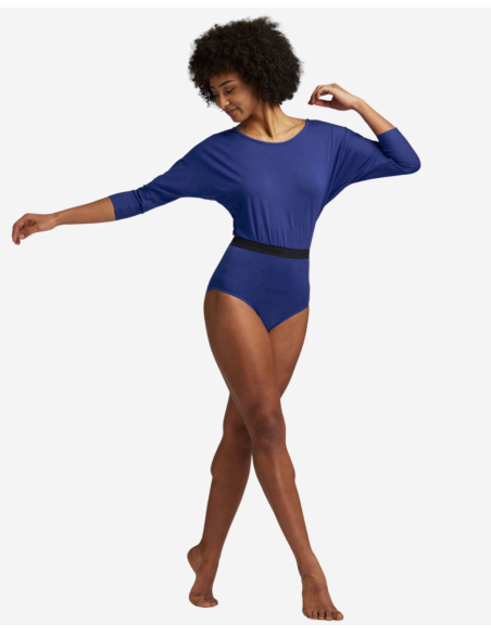 Body de yoga manches chauve-souris - Bleu