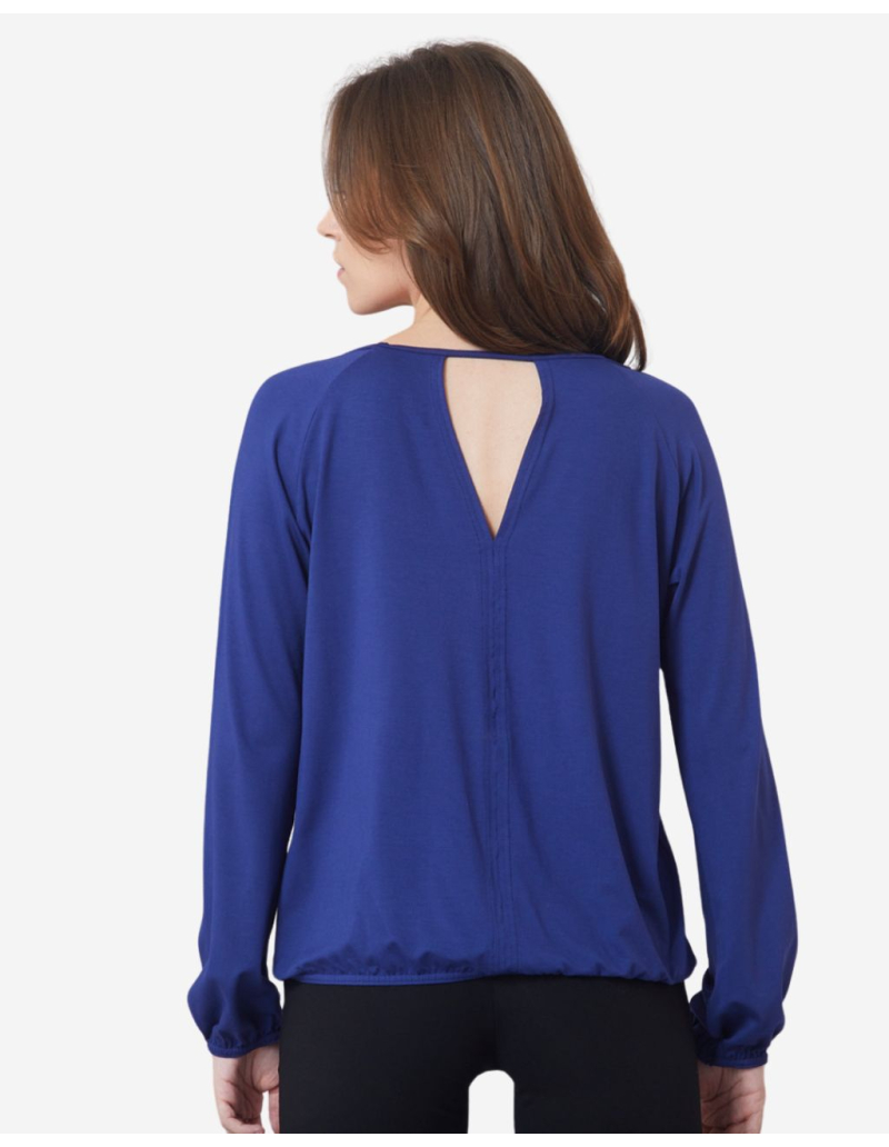 Top de yoga manches longues - Bleu