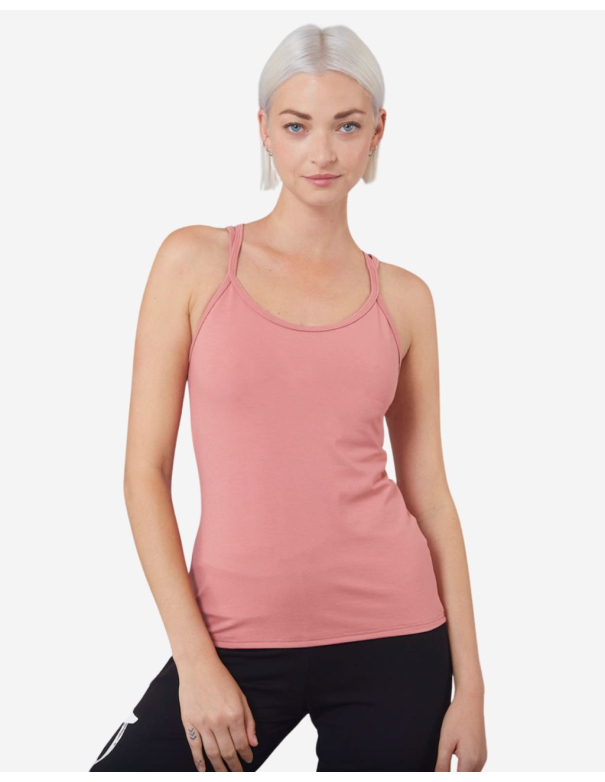 Débardeur yoga brassière intégrée - Rose