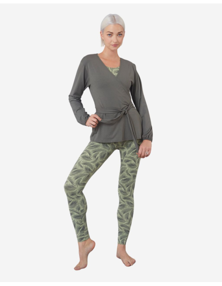 Legging de yoga - Atma - Viscose vert à motifs