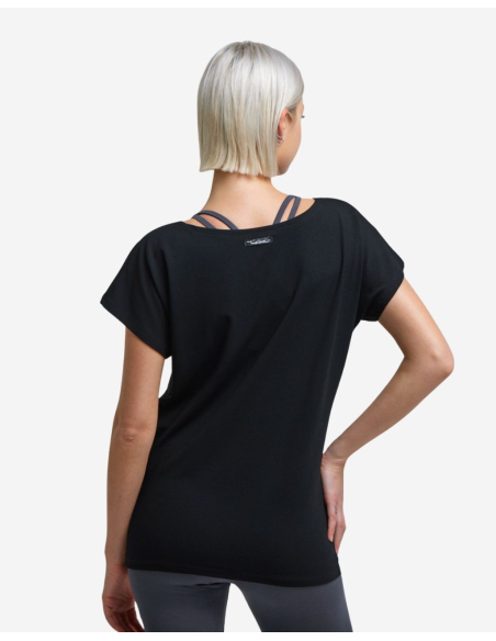 T-shirt de yoga - Noir  - AVA