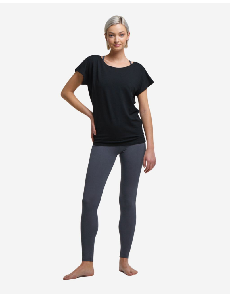 T-shirt de yoga - Noir  - AVA
