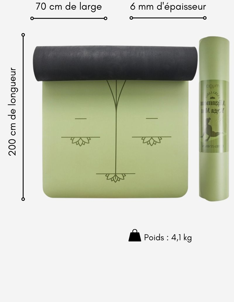 Tapis de yoga - alignement - extra large