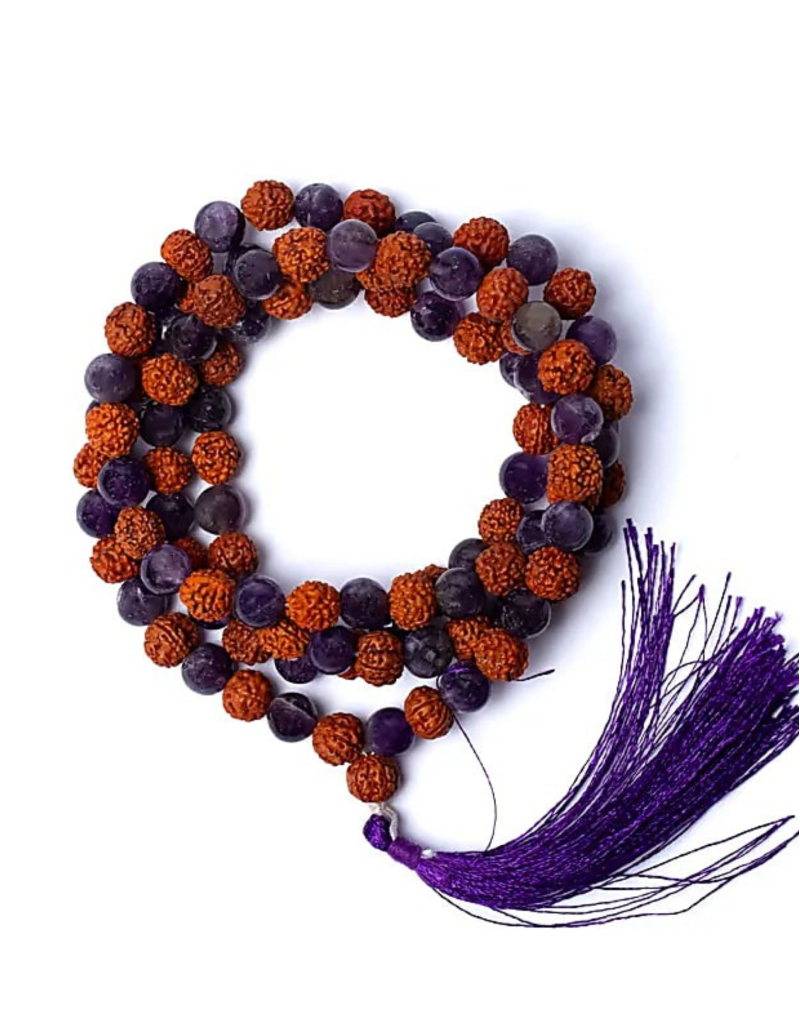 Mala Améthyste & Rudraksha...